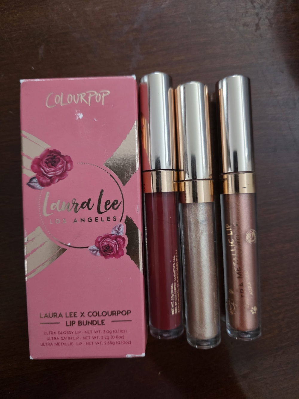 ColourPop Laura Lee Lip Trio - Pink, Berry & Rose Gold